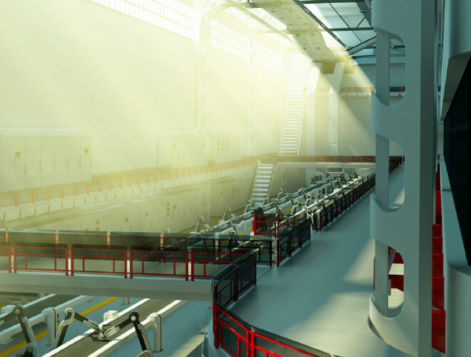 Robotic assembly line at a distance
