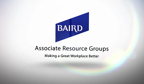 Video Thumbnail: White Background, [Baird logo] Associate Resource Groups | Making a Great Workplace Better