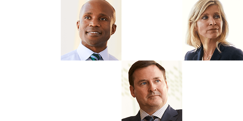 Three portraits of individual associates
