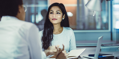 Woman in a business meeting.