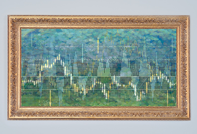 Framed financial chart