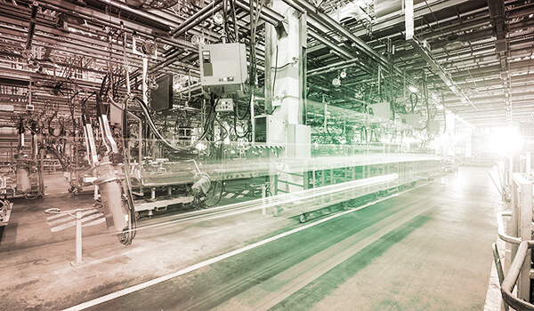 Photograph of empty automation floor in an industrial plant.