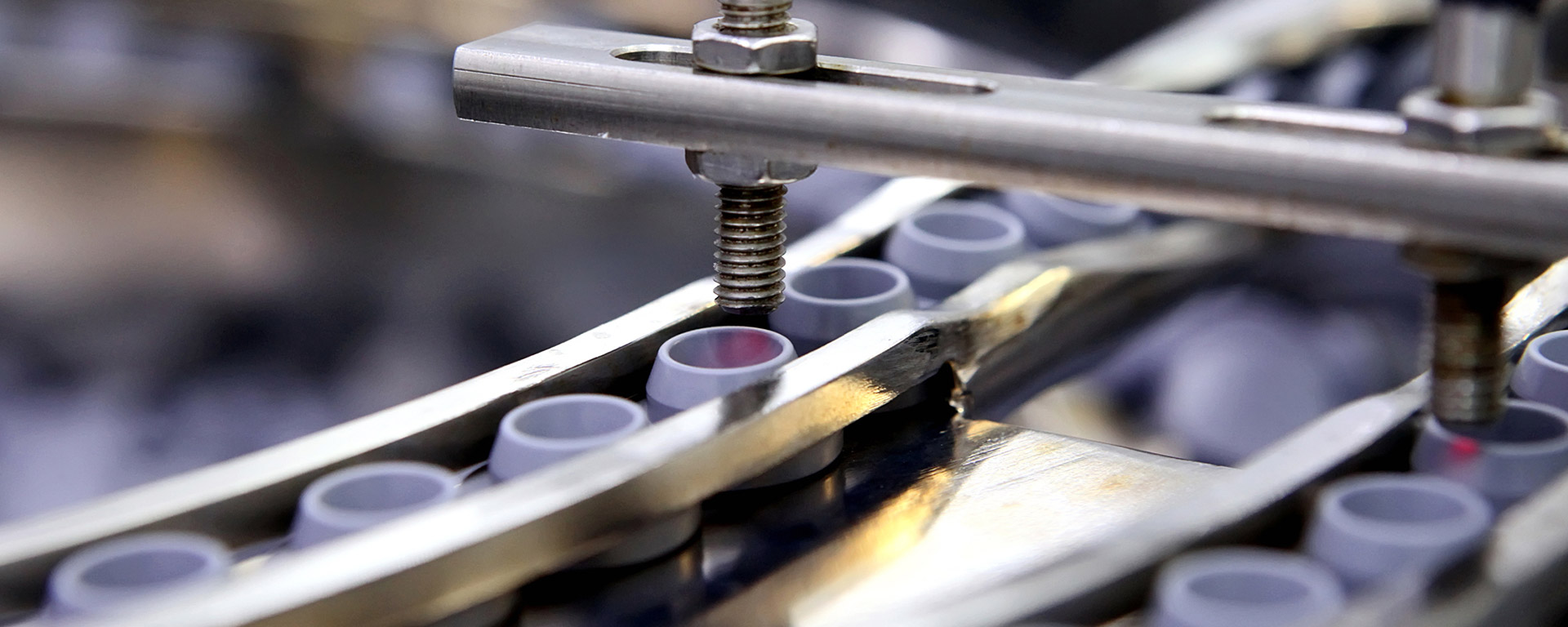 Close-up of machine on product line