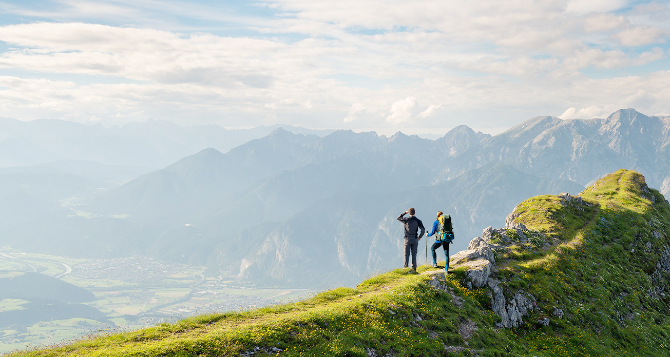 People standing on mountain